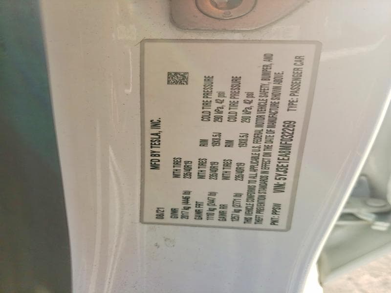 2021 TESLA MODEL 3 12