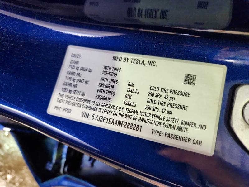 2022 TESLA MODEL 3 12