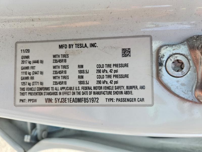 2021 TESLA MODEL 3 12