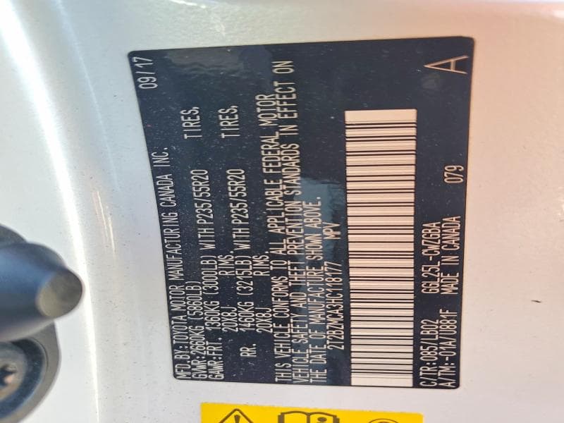 2017 LEXUS RX 350 BASE 12