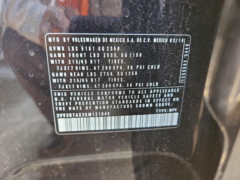 2019 VOLKSWAGEN TIGUAN SE 13