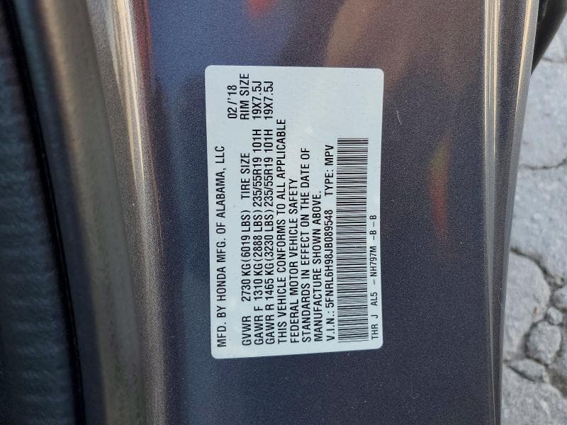 2018 HONDA ODYSSEY ELITE 12