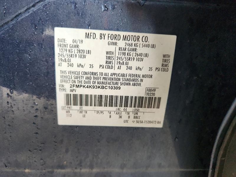 2019 FORD EDGE TITANIUM 14