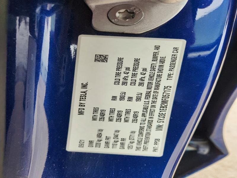 2021 TESLA MODEL 3 12