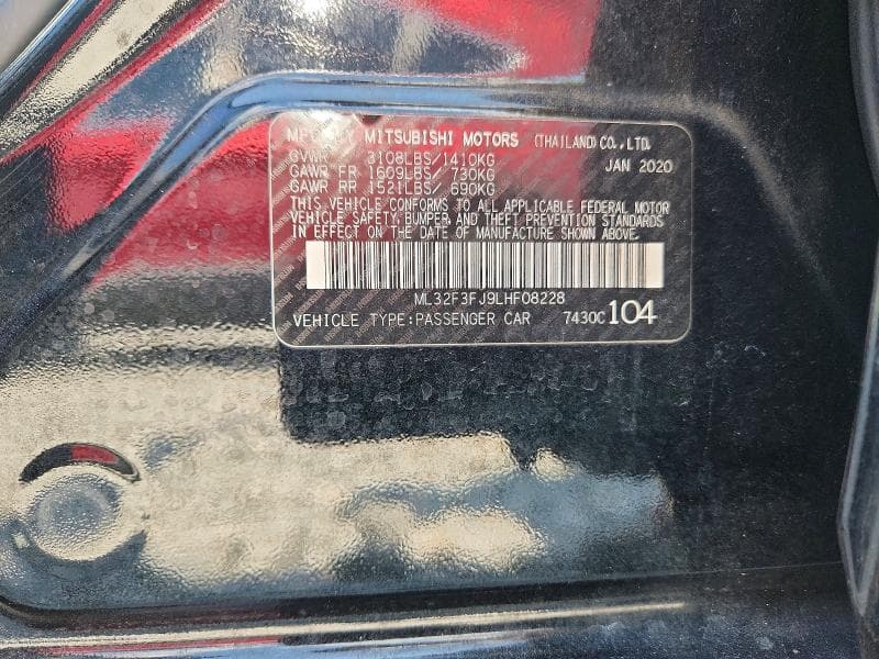 2020 MITSUBISHI MIRAGE G4 ES 12