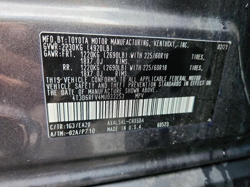 2021 TOYOTA RAV4 LIMITED 14