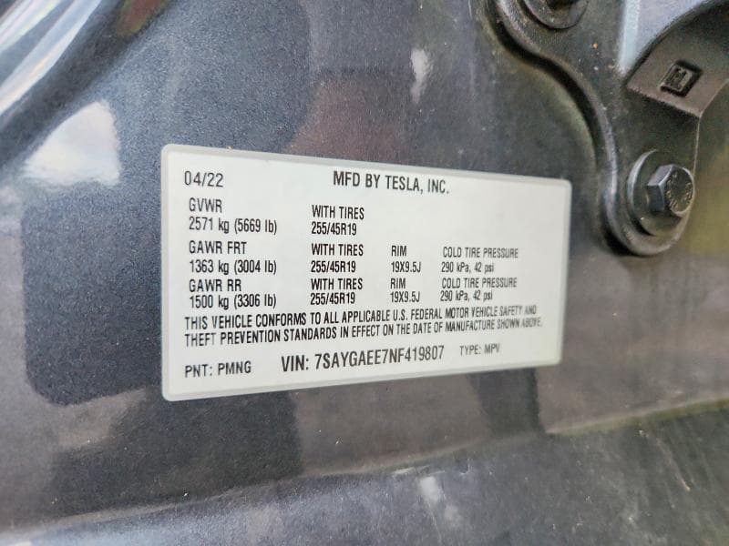 2022 TESLA MODEL Y 14