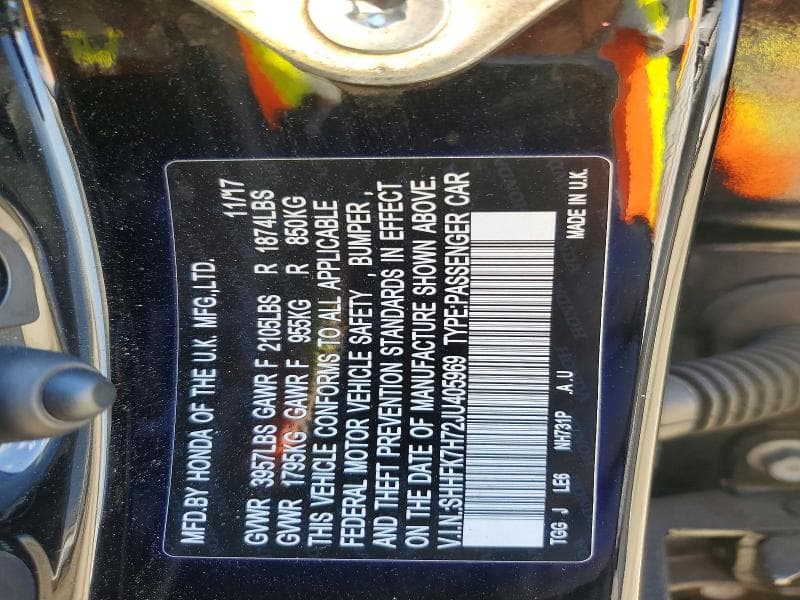 2018 HONDA CIVIC EXL 12