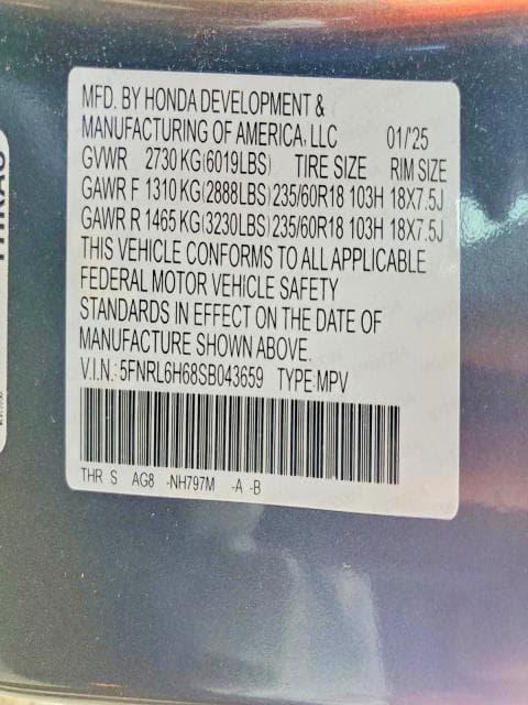 2025 HONDA ODYSSEY EXL 13