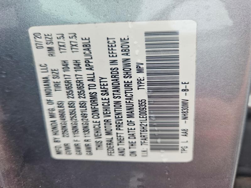 2020 HONDA CR-V LX 14