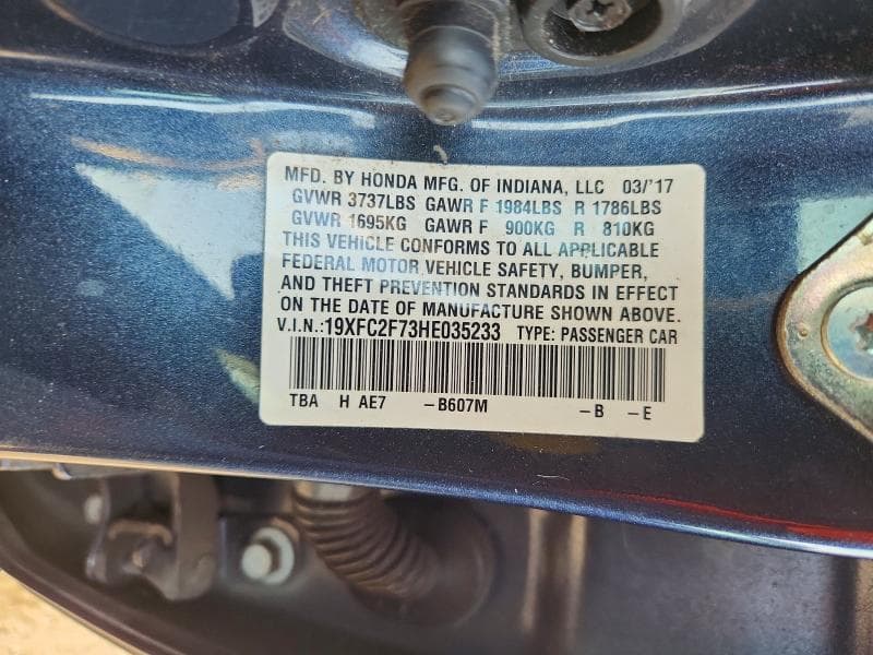 2017 HONDA CIVIC EX 13
