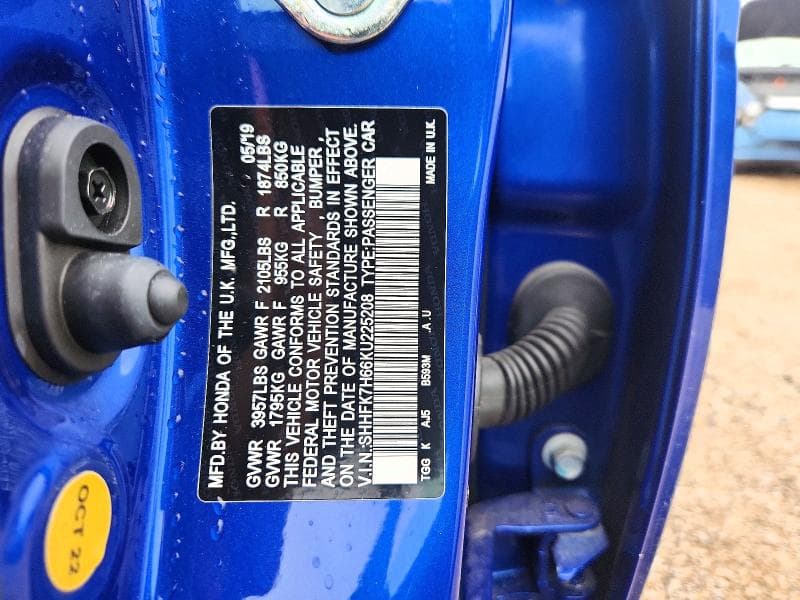 2019 HONDA CIVIC EX 12