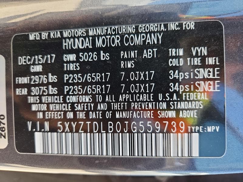 2018 HYUNDAI SANTA FE SPORT 2.4L 13