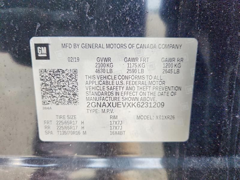 2019 CHEVROLET EQUINOX LT 14