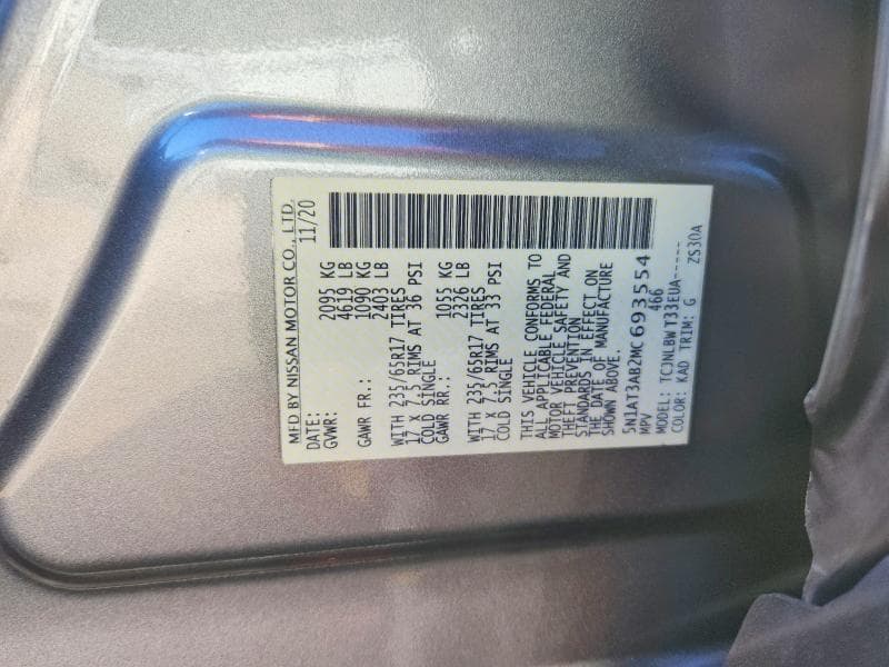 2021 NISSAN ROGUE S 12