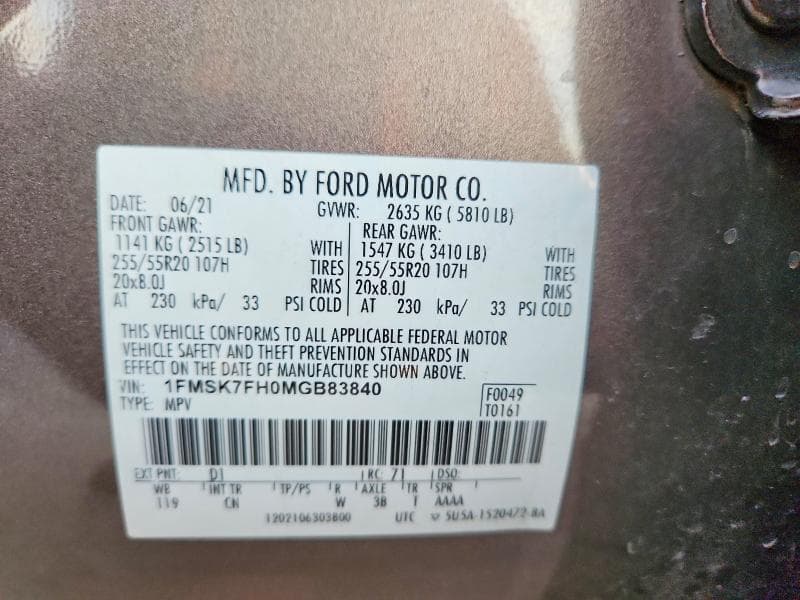 2021 FORD EXPLORER LIMITED 13