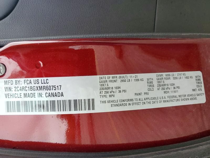 2021 CHRYSLER PACIFICA 13