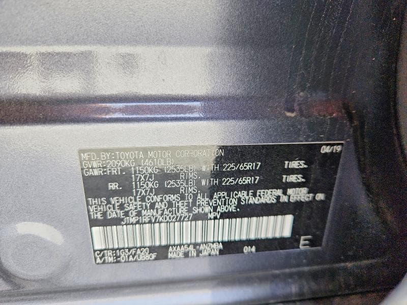 2019 TOYOTA RAV4 XLE 13