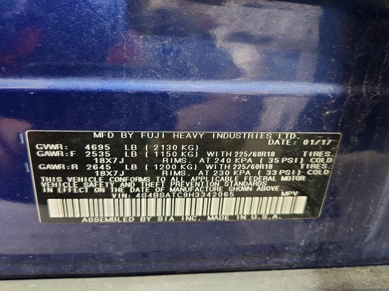2017 SUBARU OUTBACK TOURING 12