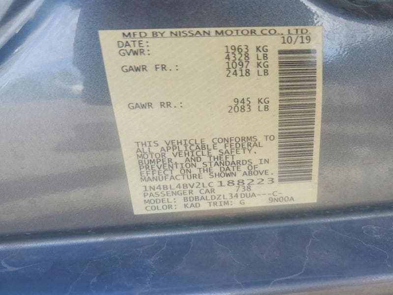 2020 NISSAN ALTIMA S 12