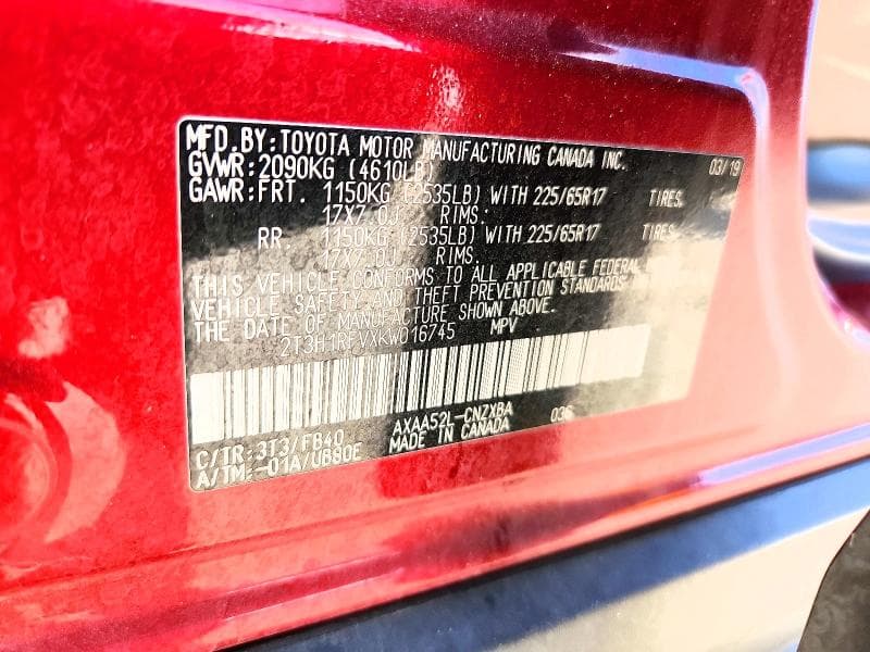 2019 TOYOTA RAV4 LE 12
