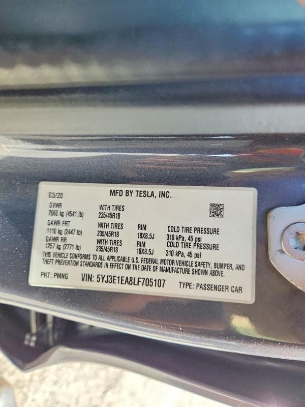 2020 TESLA MODEL 3 12