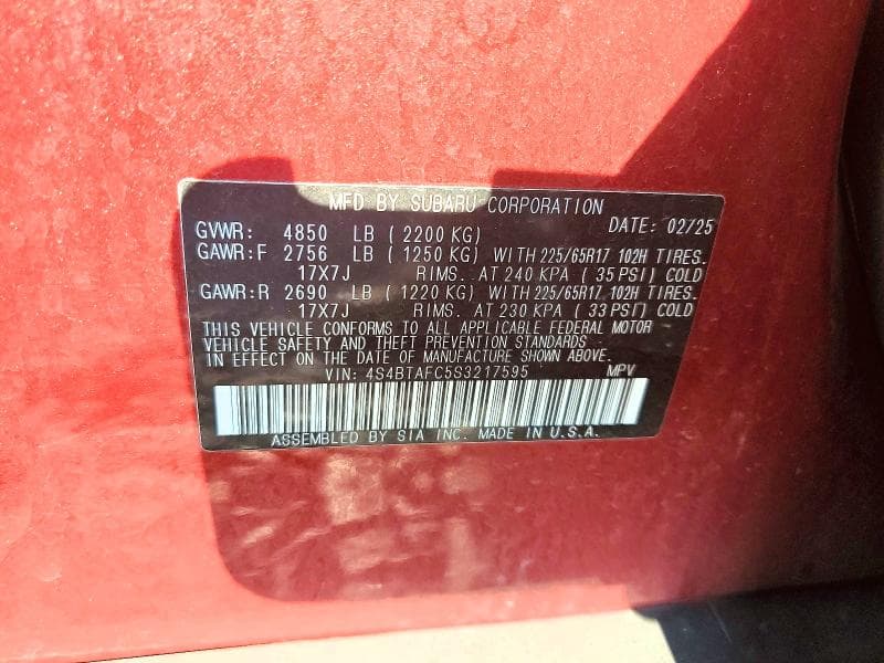 2025 SUBARU OUTBACK PREMIUM 13