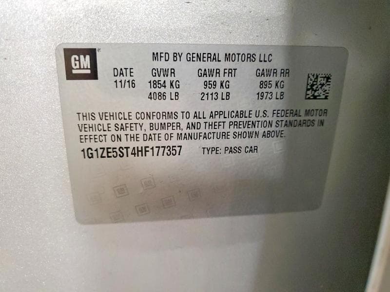 2017 CHEVROLET MALIBU LT 12