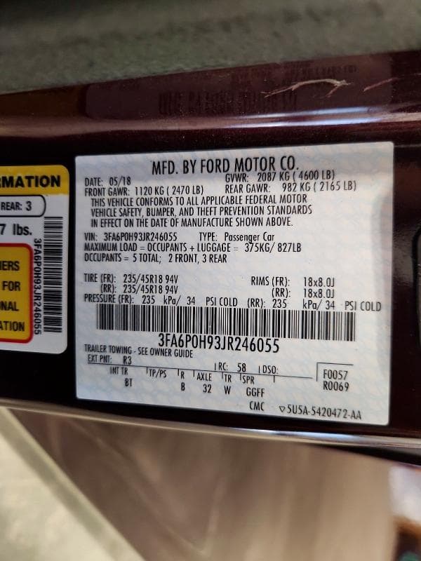 2018 FORD FUSION SE 12