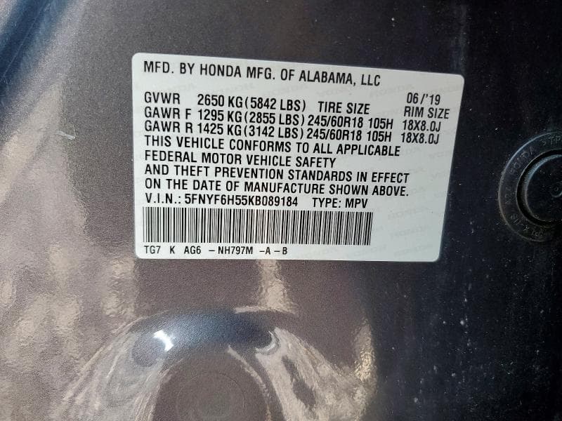 2019 HONDA PILOT EXL 13