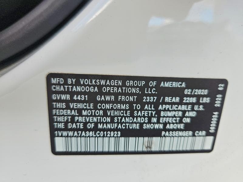 2020 VOLKSWAGEN PASSAT SE 13