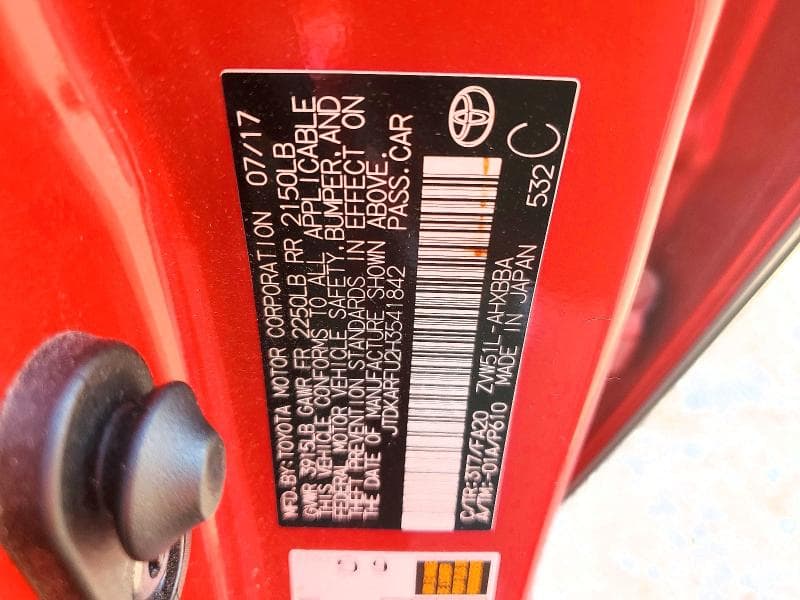 2017 TOYOTA PRIUS TWO ECO 12