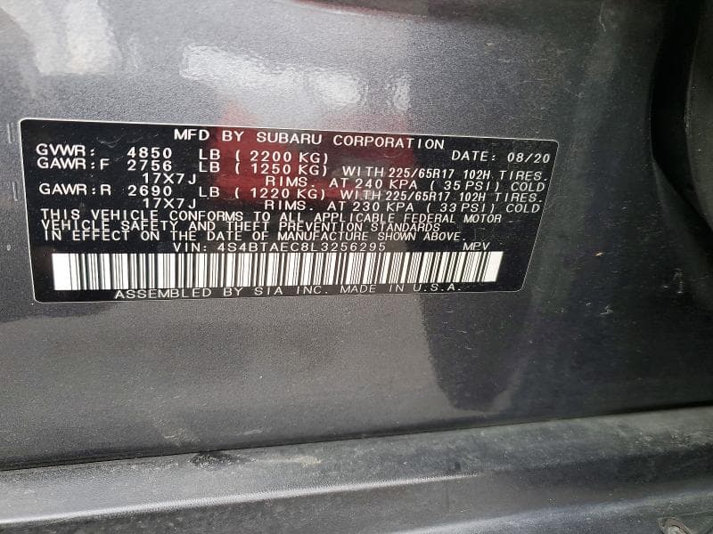 2020 SUBARU OUTBACK PREMIUM 13
