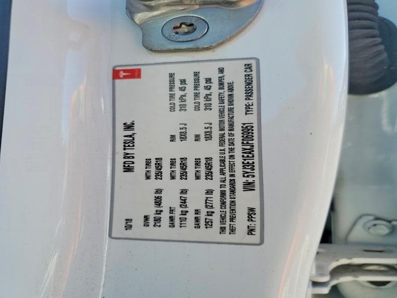 2018 TESLA MODEL 3 12