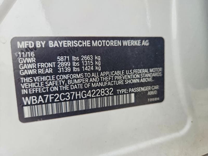 2017 BMW 750 XI 13