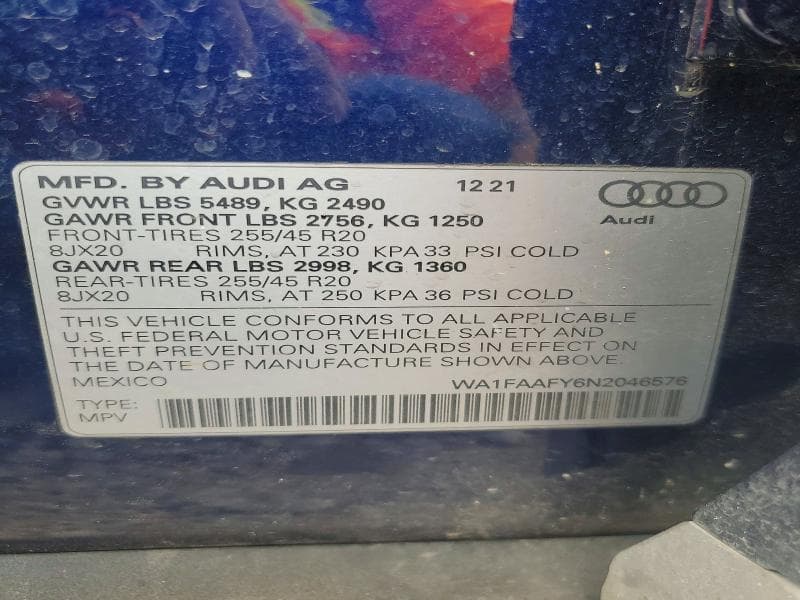2022 AUDI Q5 PRESTIGE 45 13