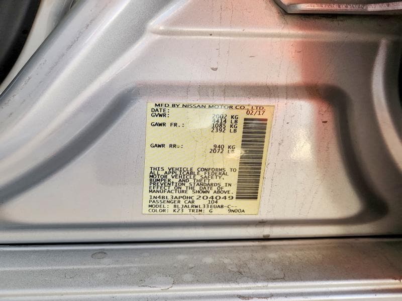 2017 NISSAN ALTIMA 3.5 SL 12