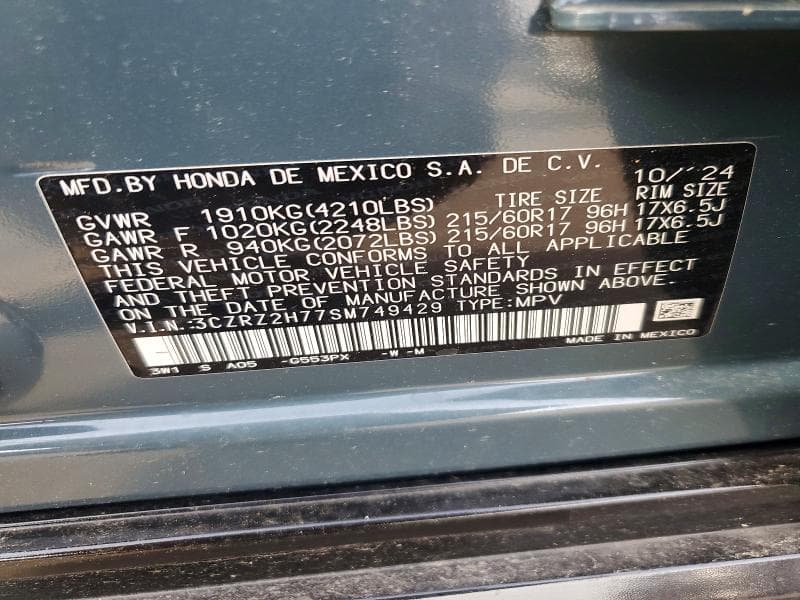2025 HONDA HR-V EXL 13