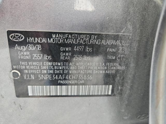 2019 HYUNDAI SONATA SEL 12