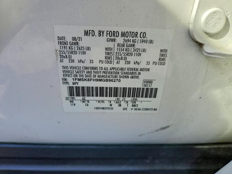 2021 FORD EXPLORER LIMITED 14