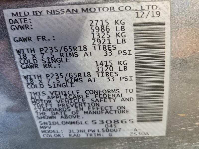 2020 INFINITI QX60 PURE 13