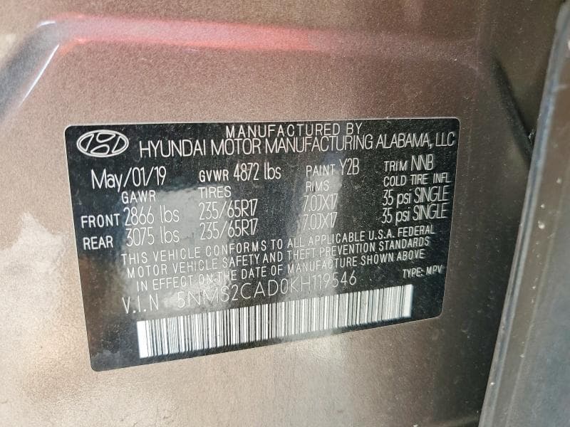 2019 HYUNDAI SANTA FE SE 13