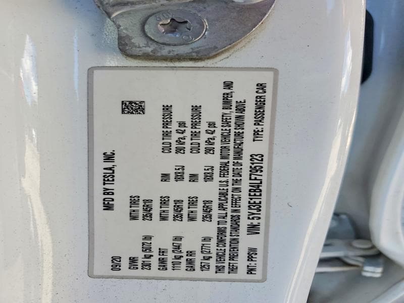 2020 TESLA MODEL 3 12