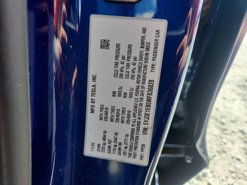 2021 TESLA MODEL 3 12