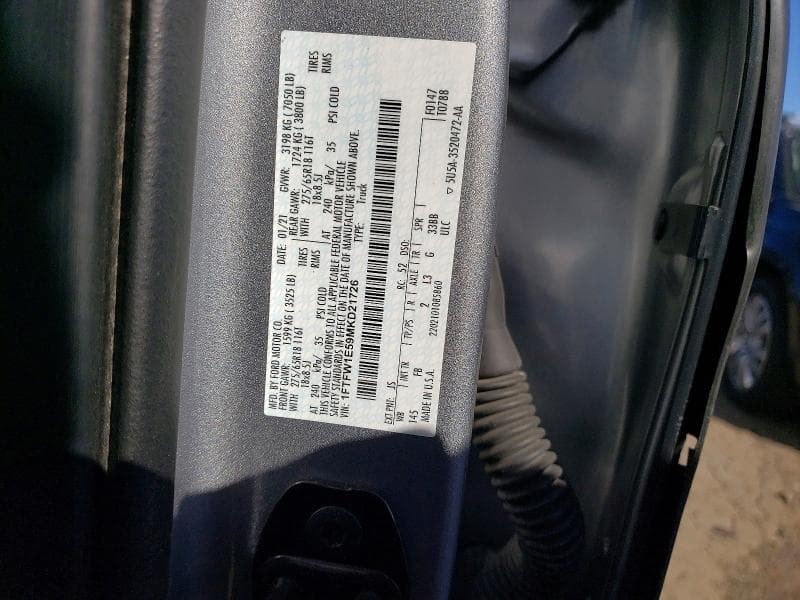 2021 FORD F150 SUPERCREW 12