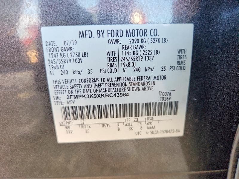 2019 FORD EDGE TITANIUM 14