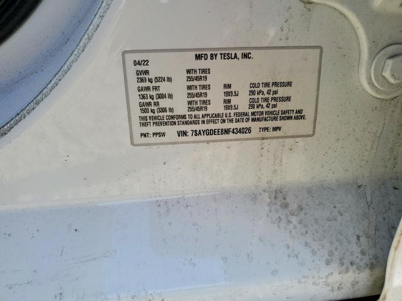 2022 TESLA MODEL Y 14