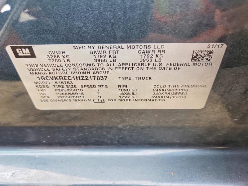 2017 CHEVROLET SILVERADO K1500 LT 12