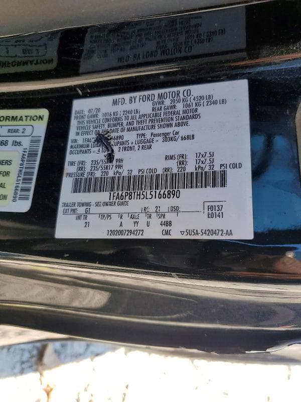 2020 FORD MUSTANG 12