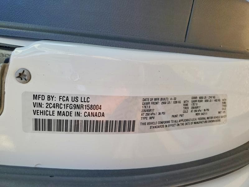 2022 CHRYSLER PACIFICA TOURING 13